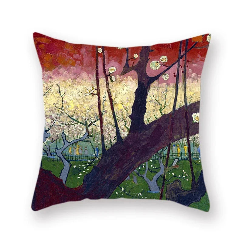 Axyaa Van Gogh Inspired Cow Pattern Cushion Cover 45x45cm