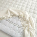 Axyaa Quilted Bed Skirt Mattress Protector Bedspread Solid Color Skin-friendly
