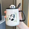 Axyaa Cute Panda Ceramic Mug | Funny Breakfast Tea Coffee Cup | Personalized Gift Drinkware