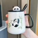 Axyaa Cute Panda Ceramic Mug | Funny Breakfast Tea Coffee Cup | Personalized Gift Drinkware