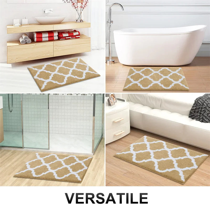 Axyaa Plush Microfiber Bath Mat: Super Absorbent, Non-Slip, Luxurious Carpet