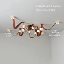 Axyaa Modern Brown Waistband Pendant Light with Artificial Marble Lampshade
