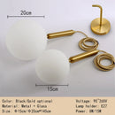 Axyaa Black/Gold Glass Ball Wall Lamp for Modern Room Decor