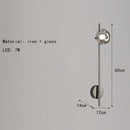 Axyaa Nordic Glass Wall Light Modern Metal Wall Sconce for Bedroom