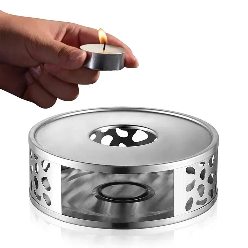 Axyaa Stainless Steel Teapot Stand Candle Warmer for Tea Ceremony Accessory