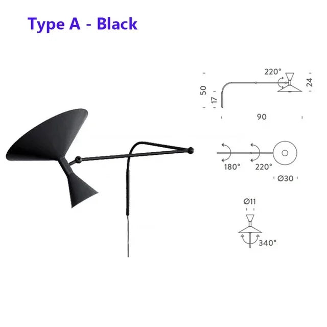 Axyaa Industrial Long Wall Sconce Marseille Lamp for Bedroom and Living Room