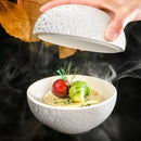 Axyaa Volcanic Stone White Bowl Set - Modern Crafted Ceramic Dish for Serving