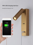 Axyaa Dimmable LED Bedside Sconce with USB Charging Port & Switch