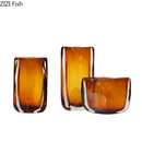Axyaa Amber Glass Vase Hydroponics Flower Pots Desk Decoration Bouquet Arrangement Aesthetic Decor
