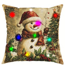 Axyaa LED Christmas Pillowcase with Santa Claus Snowman Fawn Design Home Party Decor