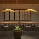 Axyaa Fish Bone Wood Pendant Chandelier for Living Room & Dining Room