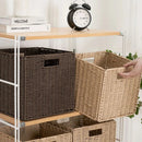 Axyaa Foldable Woven Storage Basket - Organize Clothes, Sundries, and Decor