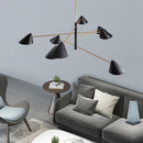 Axyaa Minimalist Cone Shade Chandelier for Living Room and Dining Room