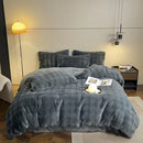 Axyaa Rabbit Plush Four-Piece Sheet Set - Cozy Autumn/Winter Bedding