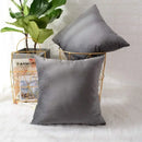 Axyaa Dark Gray Velvet Cushion Cover for Living Room Sofa - 45x45cm, 30x50cm, 50x50cm