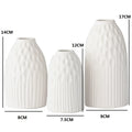Axyaa White Ceramic Vases Set of 3 Handmade Terracotta Flower Pot Home Decor