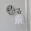 Axyaa Iron Art Glass Flower Wall Sconce with Adjustable Arm and Switch