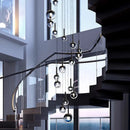 Axyaa Crystal Chandelier Stair Pendant Lamp Living Room Pendant Lights Interior Lighting