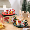 Axyaa Santa Claus Christmas Coffee Cup & Saucer Set Home Afternoon Tea Floral Mug