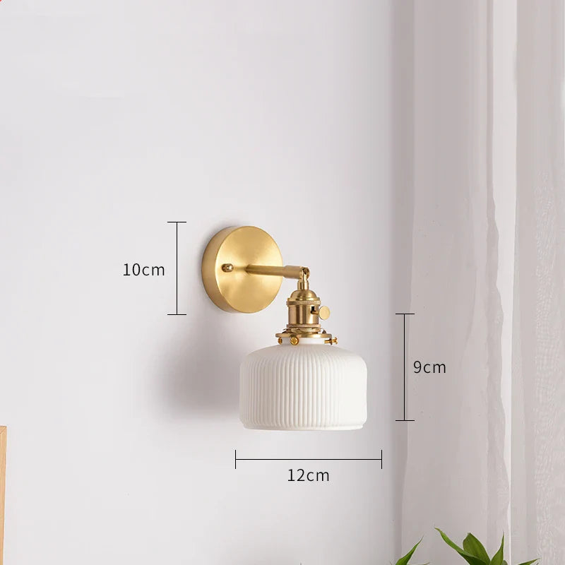 Axyaa White Ceramic LED Wall Sconce for Home Bedroom Living Room Bathroom Mirror