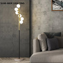 Axyaa Nordic Glass Ball Vertical Floor Lamp, Luxury LED Standing Lamp for Living Room or Bedroom.