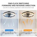 Axyaa Dimmable LED Ceiling Fan Chandelier for Bedroom Home Decor