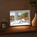 Axyaa LED Art Picture Table Light with Wood Frame Wall Decor Lamp