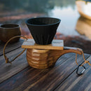 Axyaa Acacia Wood Camping Cup with Handle - Handmade Milk Coffee Outdoor Cup