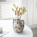 Axyaa Minimalist Pottery Vase for Table Decor and Flower Arrangement