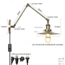 Axyaa Vintage Industrial Style Wall Sconce Lamp, Long Arm Adjustable LED, Pull Chain Switch