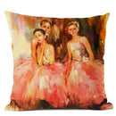 Axyaa Dancing Girl Oil Painting Decorative Pillow Cover 45x45cm