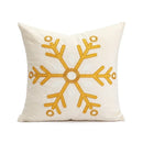 Tufted Embroidered Christmas Cushion Cover, Beige & Gold Milu Deer Design, Axyaa Brand
