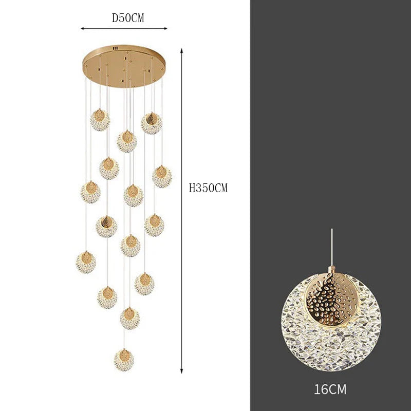 Axyaa Nordic Stair Chandelier Ceiling Light for Living and Dining Room