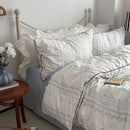 Axyaa Pastoral Blue Jasmine Series 4-Piece Sheet Set, Skin-Friendly & Breathable