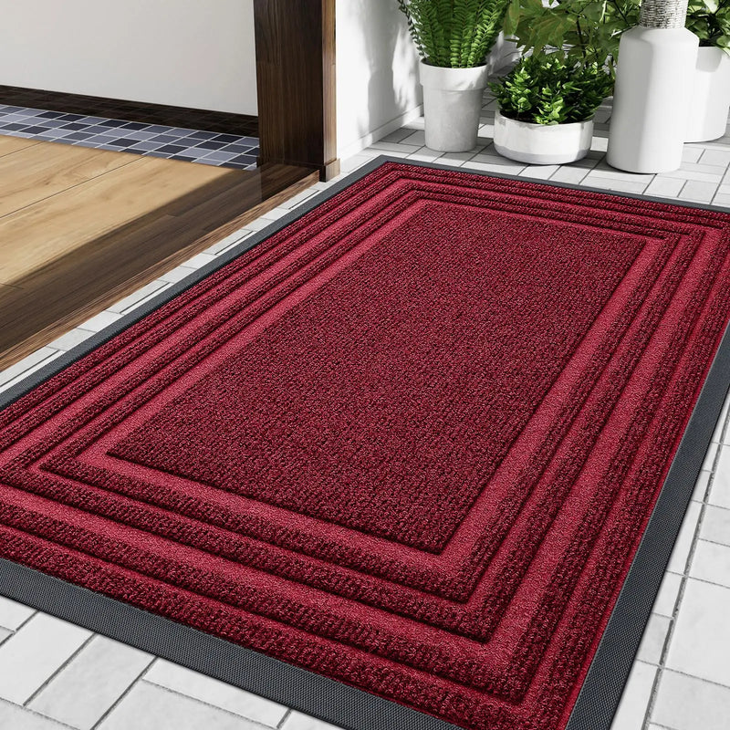 Axyaa Low Profile Outdoor Rubber Mat Heavy Duty Non Slip Indoor Doormat