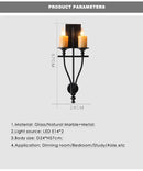 Axyaa Marble Carved Vintage Country Wall Lamp Living Room Bedroom LED Sconce