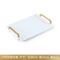 Axyaa Rectangular Plastic Tray with Handle for Home, Hotel, and Decor Use