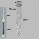 Axyaa Crystal Chandelier Stair Pendant Lamp Living Room Lighting