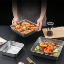 Axyaa Stainless Steel Square Food Tray Nonstick Bakeware for Kitchen Organization