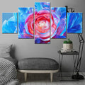 Axyaa Floral Canvas Wall Art Decor Prints - Blue Aesthetic Flower Painting Poster