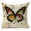 Axyaa Linen Butterfly Cushion Cover 45x45cm - Decorative Pillow Case for Sofa & Bed