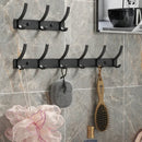 Axyaa Black White Folding Robe Hooks Towel Hanger Wall Rack for Bathroom & Kitchen