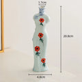 Axyaa Chinese Retro Cheongsam Ceramic Vase Maid Figure Home Decor