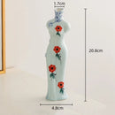 Axyaa Chinese Retro Cheongsam Ceramic Vase Maid Figure Home Decor