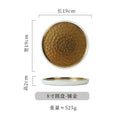 Axyaa Gold-Plated Ceramic Sushi Plate | Premium Tableware for Steak, BBQ, and More