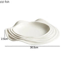 Axya Irregular Shape Ceramic Plate for Pasta, Steak, Sushi, and Snacks