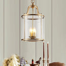 Axyaa Black Copper Cylinder Glass Birdcage Chandelier Pendant Light