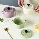 Axyaa Ceramic Mini Double Ear Bowl Set for 6.5oz Yogurt & Steamed Egg