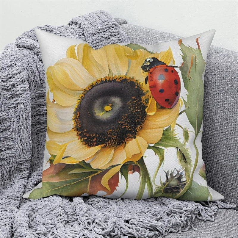 Sunflower Decorative Pillow Cover by Axyaa | Sofa, Car, Living Room Decoration