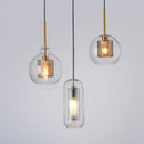Axyaa Sliver Bronze Loft Glass Ball Pendant Light for Modern Living Room and Kitchen
